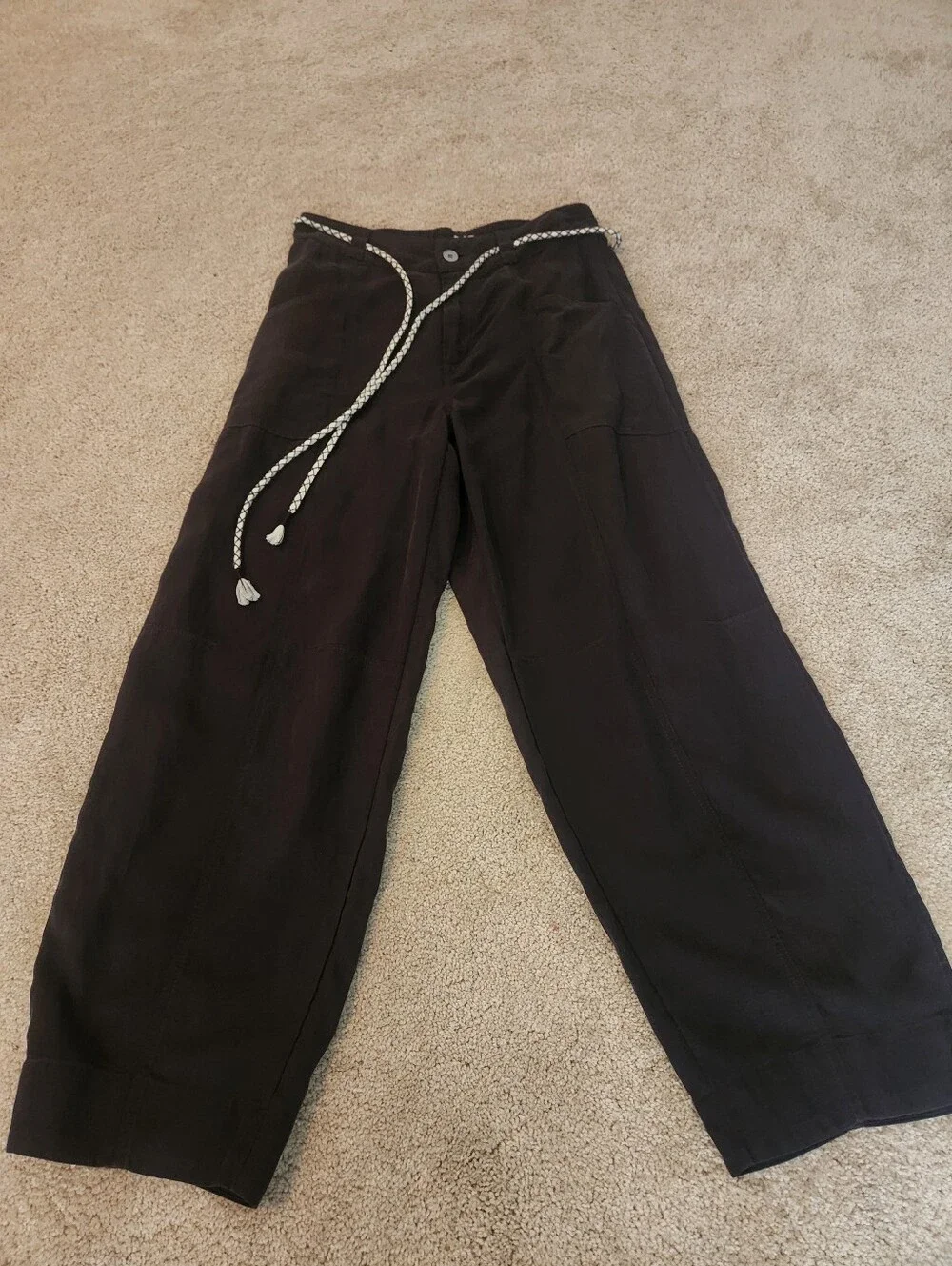 Joie Lyocell-Linen Blend Barrel Leg Pants Size 6
